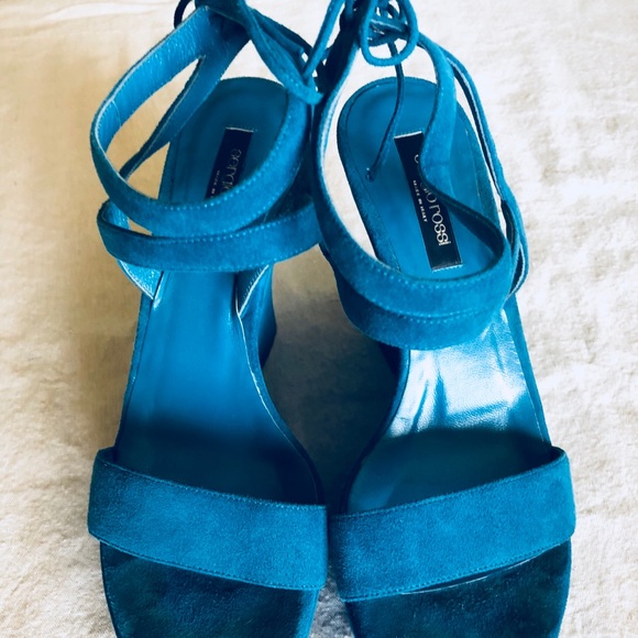 Sergio Rossi suede, platform wedge sandals US 7 - Picture 3 of 6